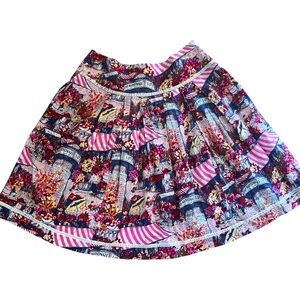 Autograph New York French print art to wear pleated skirt Sz 12